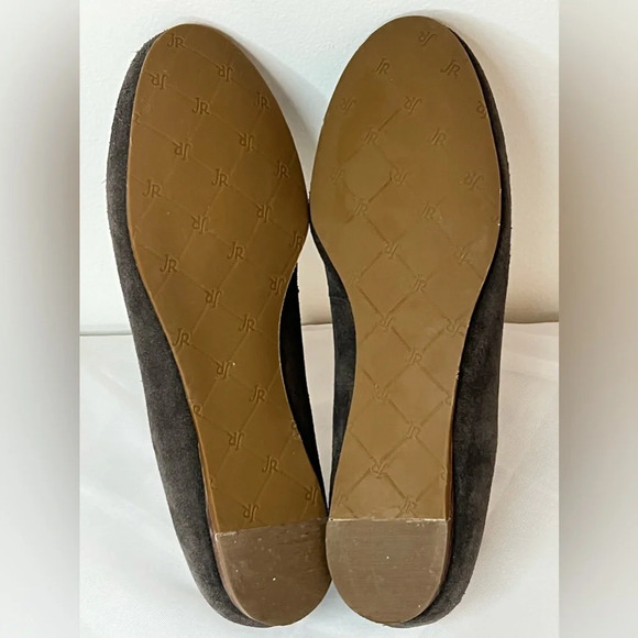 Jack Rogers Pineapple Flats Loafers Grey Suede Leather Size 6 - Picture 7 of 9